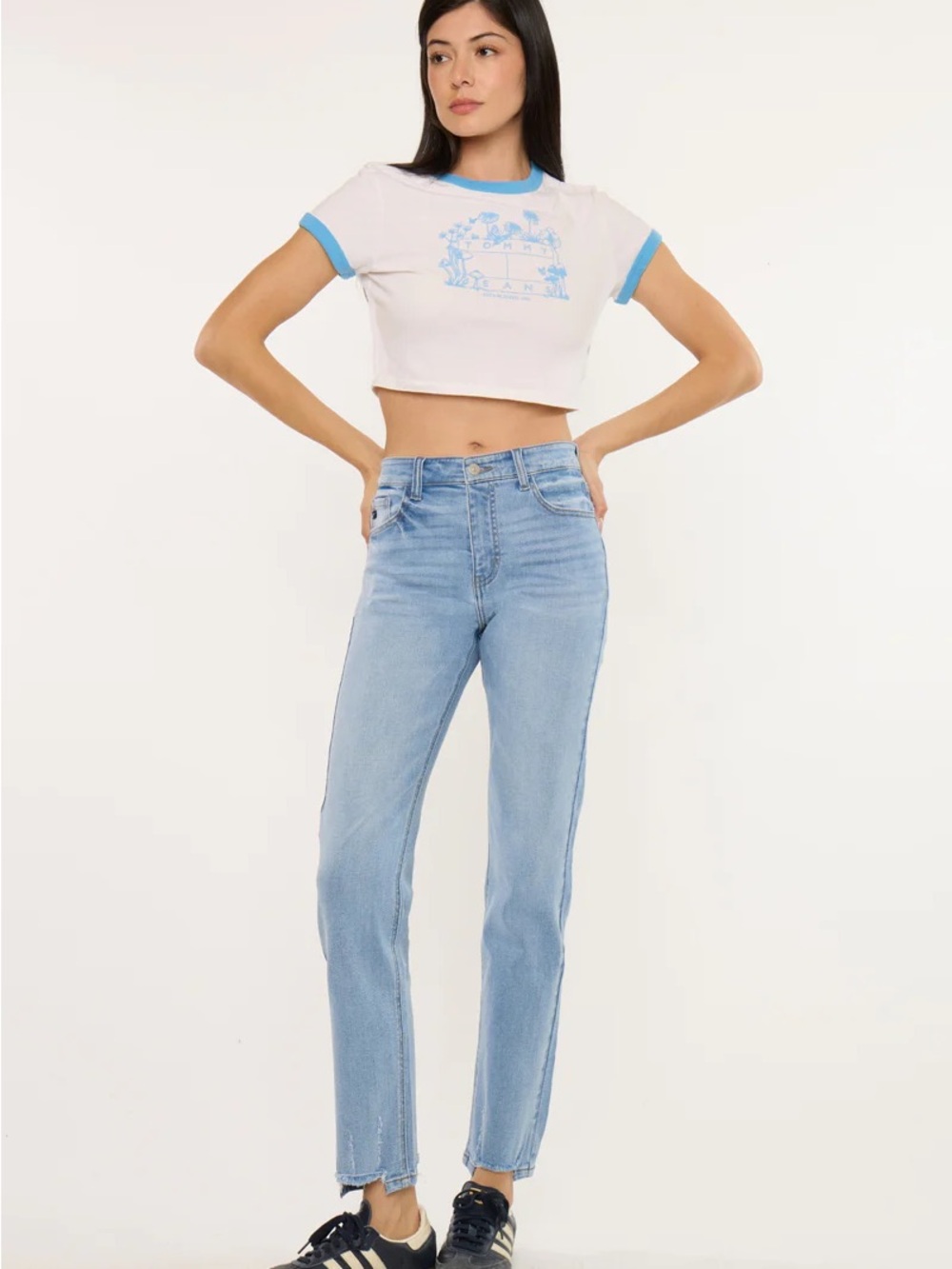 KanCan Light Blue High-Rise Straight Jeans